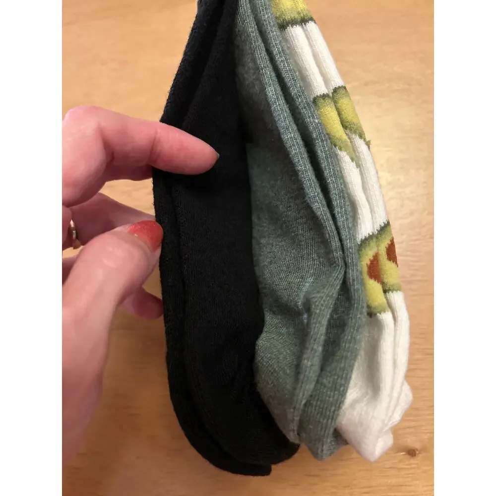 New Womens 3 Pairs A New Day Avacado 🥑Print low cut socks shoe size 4-10